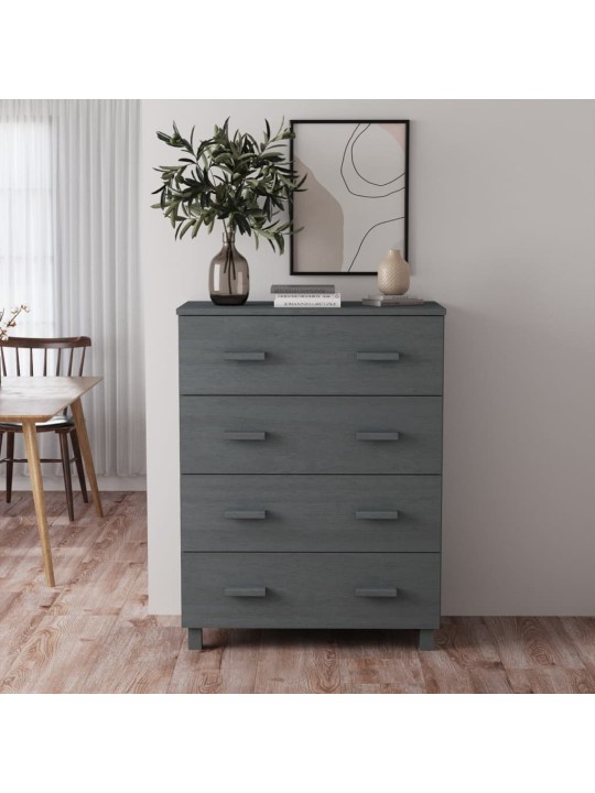 Kumode hamar, tumši pelēka, 79x40x103,5 cm, priedes masīvkoks