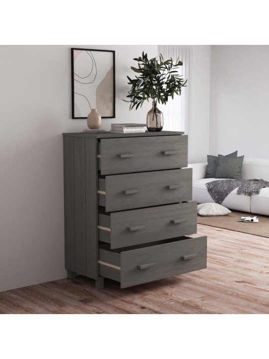 Kumode HAMAR, gaiši pelēka, 79x40x103,5 cm, priedes masīvkoks