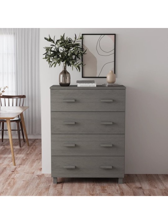 Kumode HAMAR, gaiši pelēka, 79x40x103,5 cm, priedes masīvkoks