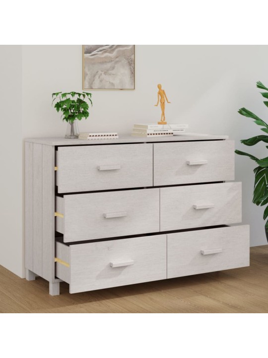 Kumode hamar, balta, 113x40x80 cm, priedes masīvkoks