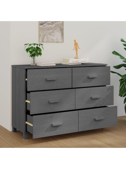 Kumode hamar, tumši pelēka, 113x40x80 cm, priedes masīvkoks