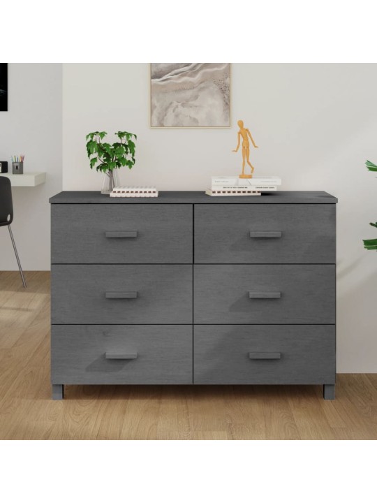 Kumode hamar, tumši pelēka, 113x40x80 cm, priedes masīvkoks