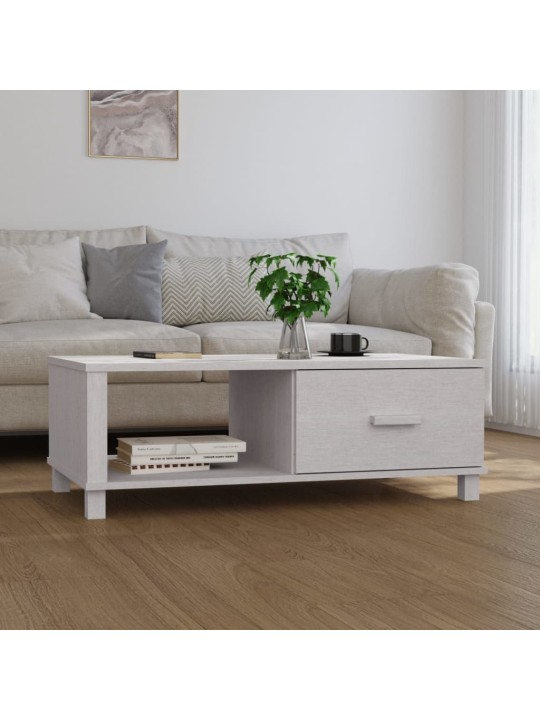 Kafijas galdiņš hamar, balts, 100x55x35 cm, priedes masīvkoks