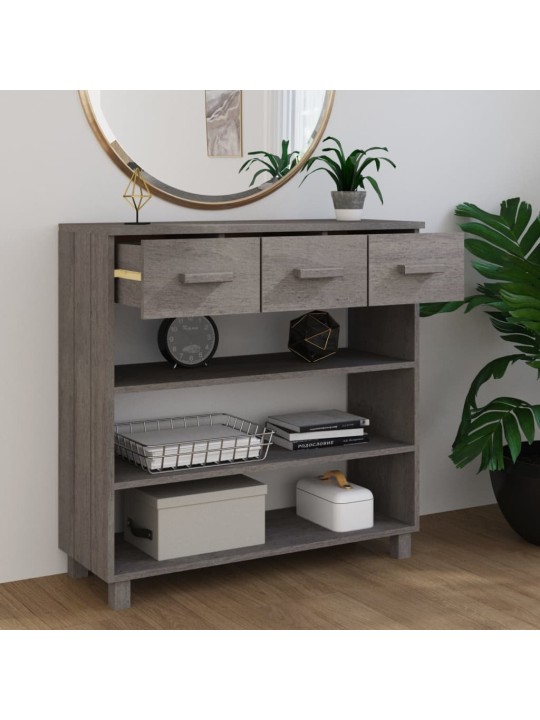 Konsoles galds hamar, pelēks, 90x35x90 cm, priedes masīvkoks