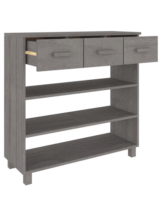 Konsoles galds hamar, pelēks, 90x35x90 cm, priedes masīvkoks