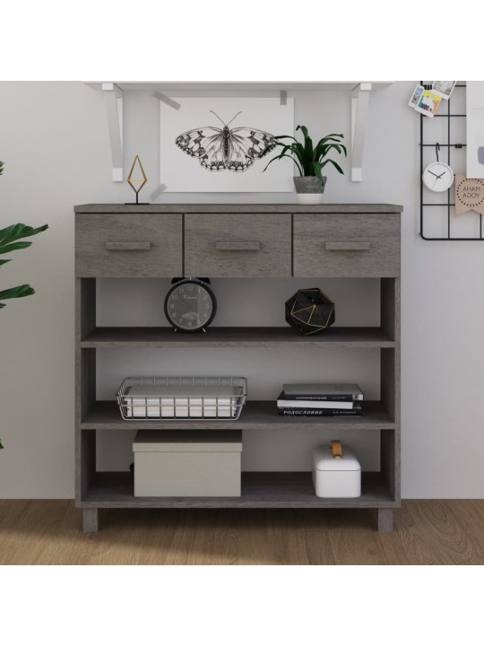 Konsoles galds hamar, pelēks, 90x35x90 cm, priedes masīvkoks