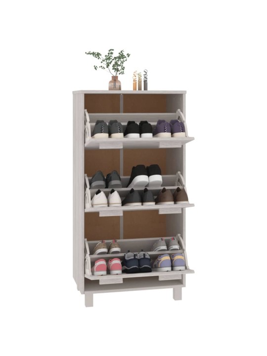Apavu skapis hamar, balts, 59,5x35x117 cm, priedes koks