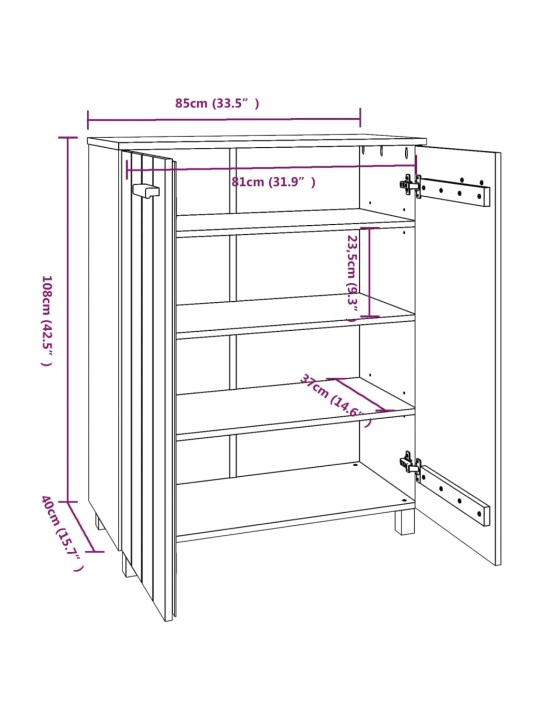 Apavu skapis hamar, balts, 85x40x108 cm, priedes koks