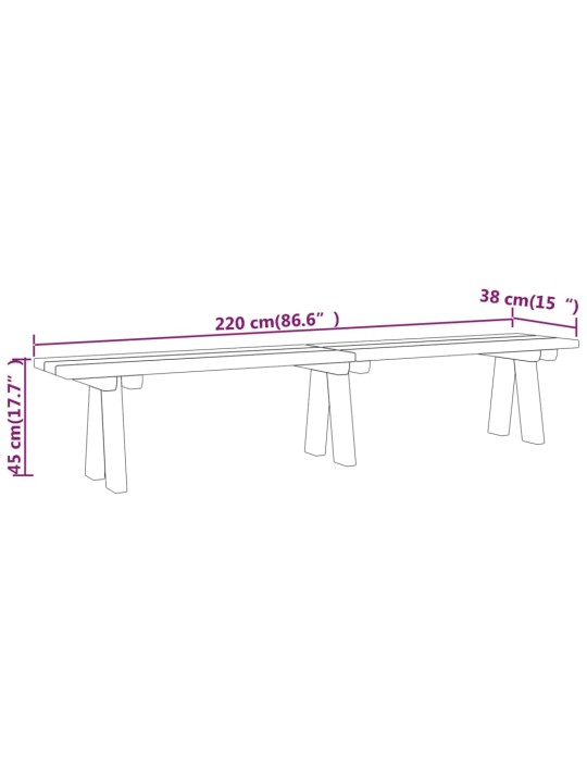 Dārza sols, 220 cm, impregnēts priedes masīvkoks