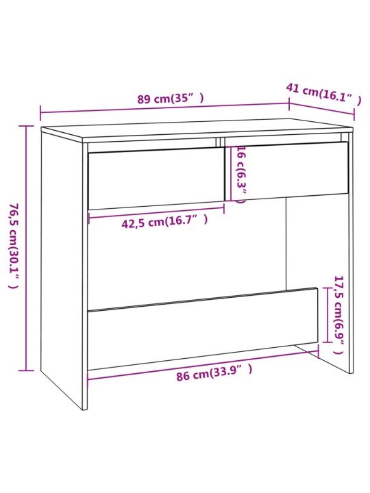 Konsoles galdiņš, melns, 89x41x76,5 cm, tērauds