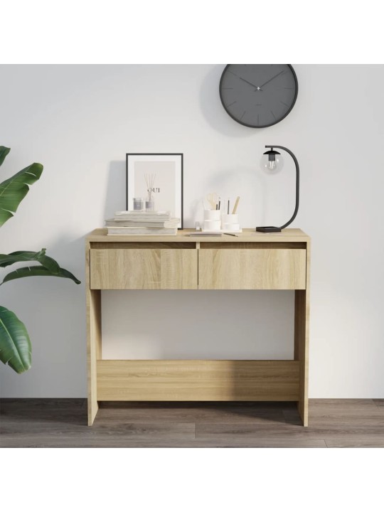 Konsoles galdiņš, ozolkoka krāsa, 89x41x76,5 cm, tērauds