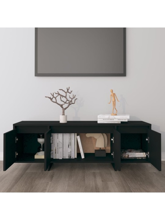 Tv skapītis, melns, 120x30x40,5 cm, inženierijas koks