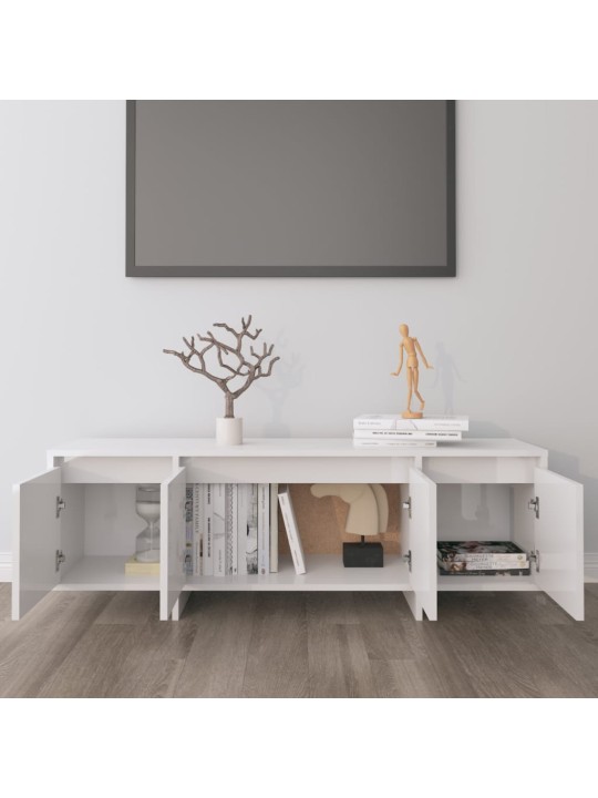 Tv skapītis, spīdīgi balts, 120x30x40,5 cm, inženierijas koks