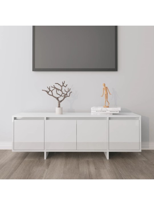 Tv skapītis, spīdīgi balts, 120x30x40,5 cm, inženierijas koks