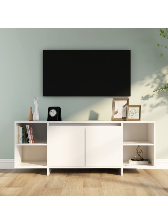 Tv skapītis, balts, 130x35x50 cm, inženierijas koks