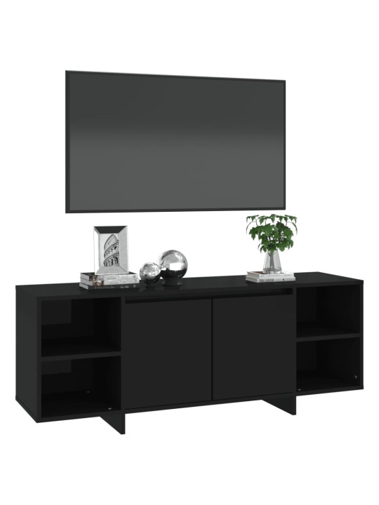 Tv skapītis, melns, 130x35x50 cm, inženierijas koks