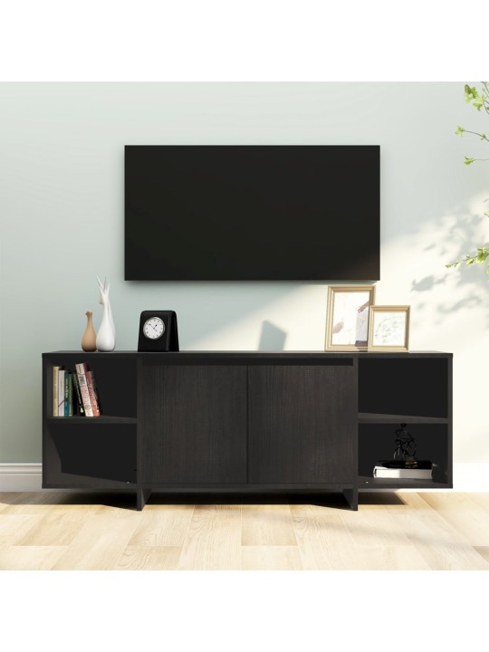 Tv skapītis, melns, 130x35x50 cm, inženierijas koks