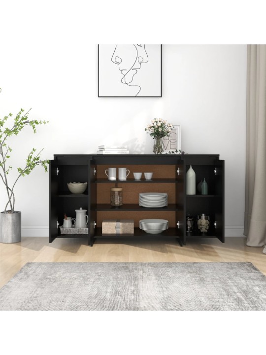 Kumode, melns, 135x41x75 cm, inženierijas koks