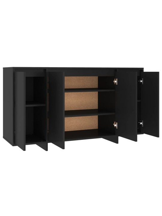 Kumode, melns, 135x41x75 cm, inženierijas koks