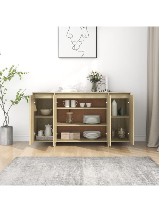 Kumode, ozolkoka krāsā, 135x41x75 cm, inženierijas koks