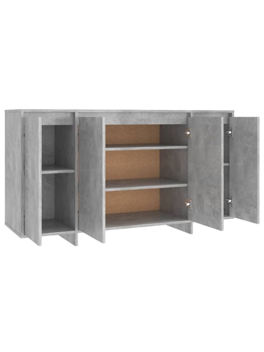 Kumode, betona pelēka, 135x41x75 cm, inženierijas koks