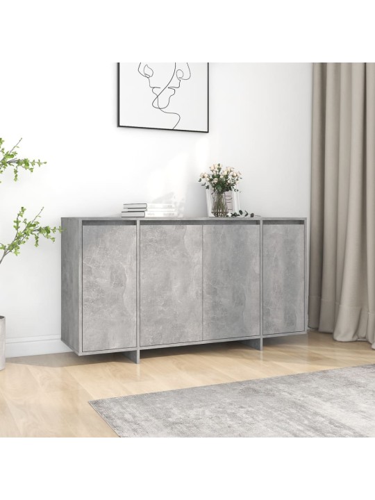 Kumode, betona pelēka, 135x41x75 cm, inženierijas koks