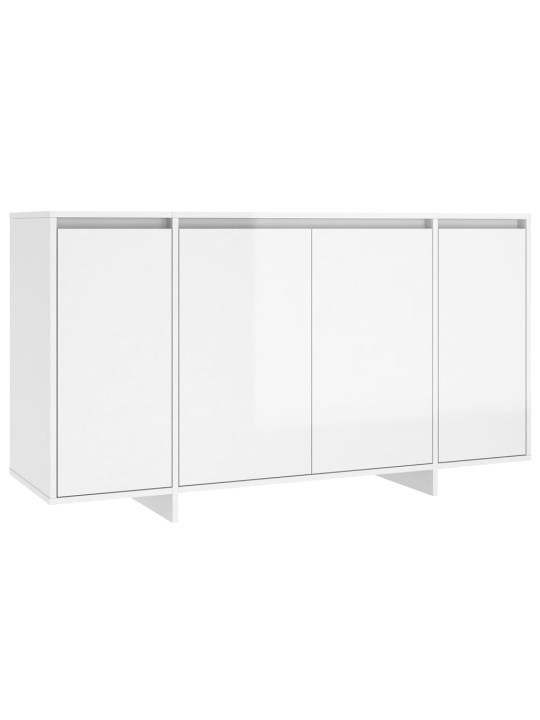 Kumode, spīdīgi balta, 135x41x75 cm, inženierijas koks