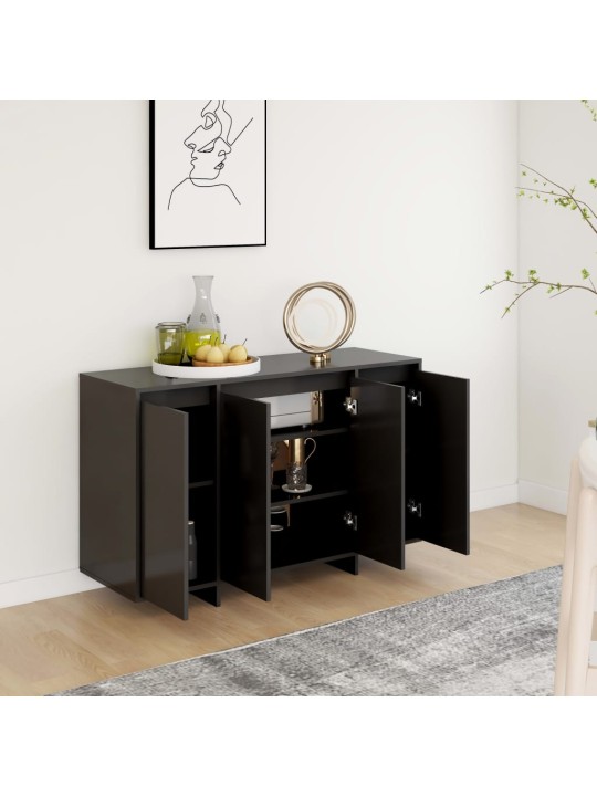 Kumode, melna, 120x41x75 cm, inženierijas koks