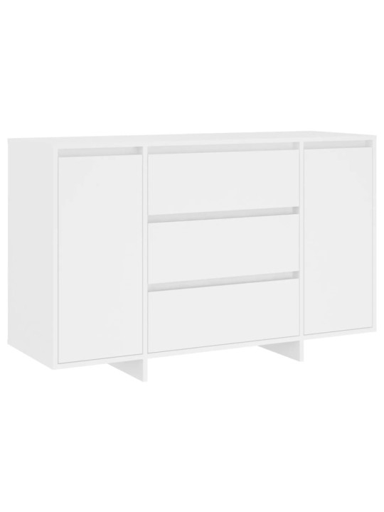 Kumode ar 3 atvilktnēm, balta, 120x41x75 cm, inženierijas koks