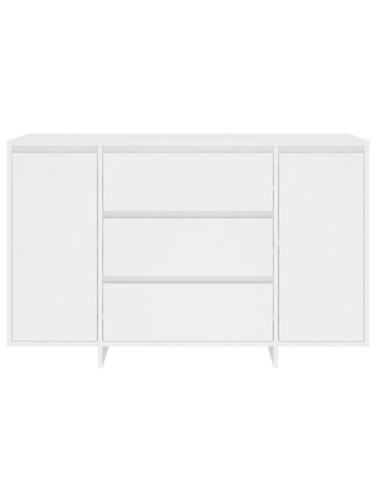 Kumode ar 3 atvilktnēm, balta, 120x41x75 cm, inženierijas koks