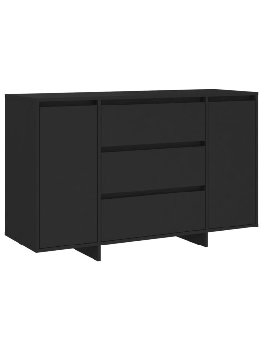 Kumode ar 3 atvilktnēm, melns, 120x41x75 cm inženierijas koks