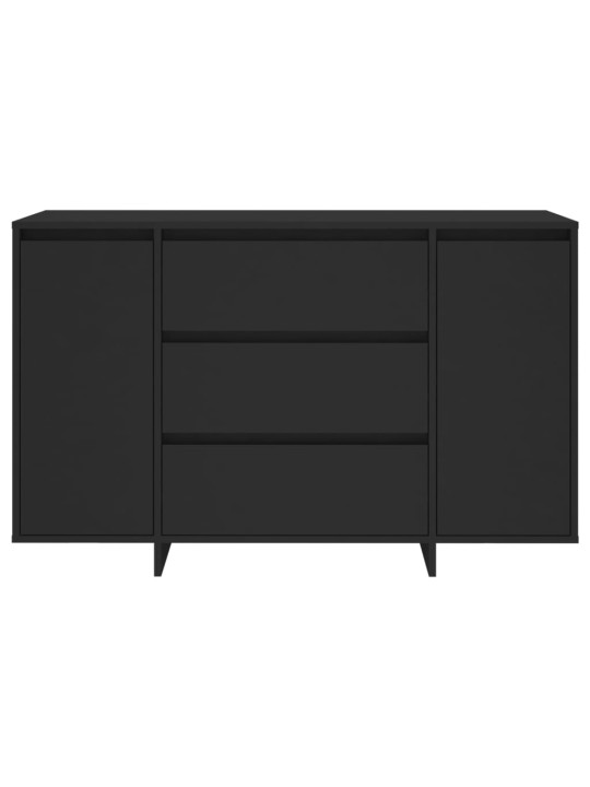 Kumode ar 3 atvilktnēm, melns, 120x41x75 cm inženierijas koks