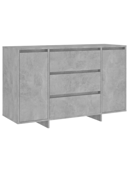 Kumode ar 3 atvilktnēm, pelēka, 120x41x75 cm, inženierijas koks