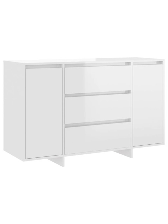 Kumode ar 3 atvilktnēm, balta, 120x41x75 cm inženierijas koks
