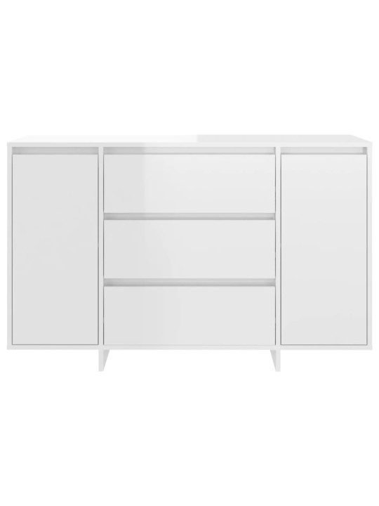 Kumode ar 3 atvilktnēm, balta, 120x41x75 cm inženierijas koks