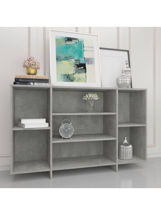 Kumode, betona pelēka, 120x30x75 cm, inženierijas koks