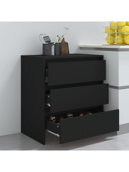 Kumode, melna, 70x41x75 cm, inženierijas koks