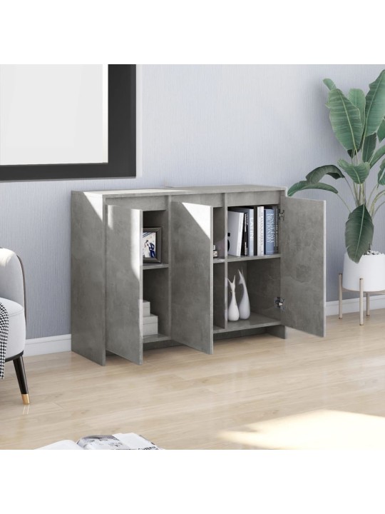 Kumode, betona pelēka, 102x33x75 cm, inženierijas koks