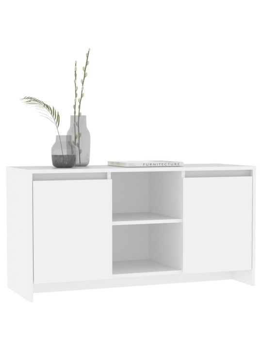 Tv skapītis, balts, 102x37,5x52,5 cm, inženierijas koks