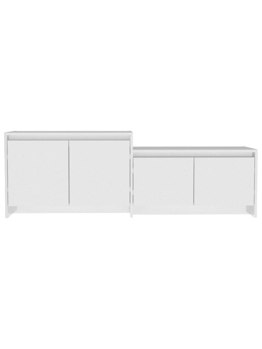 Tv skapītis, spīdīgi balts, 146,5x35x50 cm, inženierijas koks