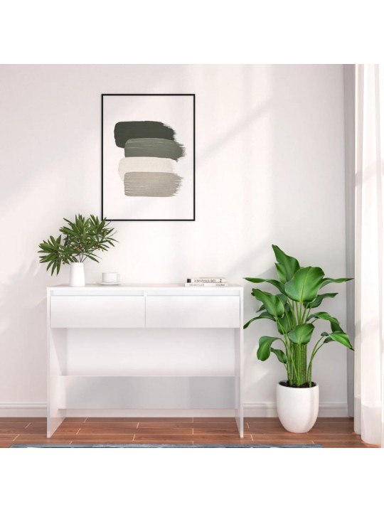 Konsoles galdiņš, balts, 100x35x76,5 cm, inženierijas koks