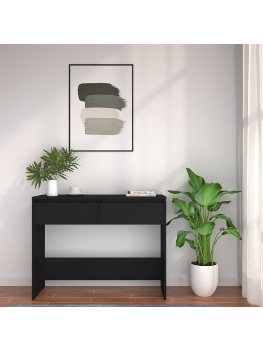 Konsoles galdiņš, melns, 100x35x76,5 cm, skaidu plāksne