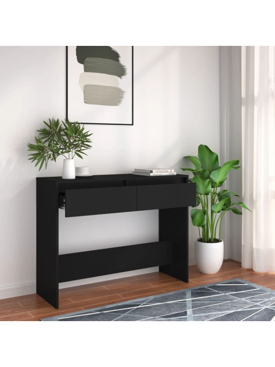 Konsoles galdiņš, melns, 100x35x76,5 cm, skaidu plāksne