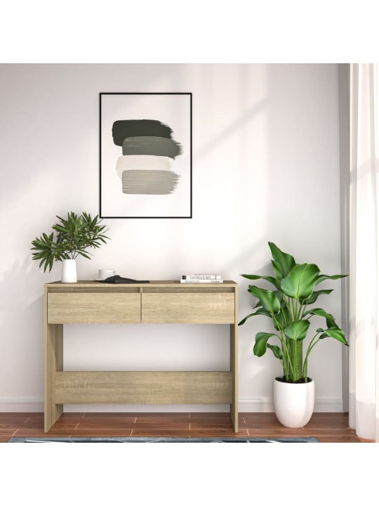 Konsoles galdiņš, ozolkoka, 100x35x76,5 cm, skaidu plāksne