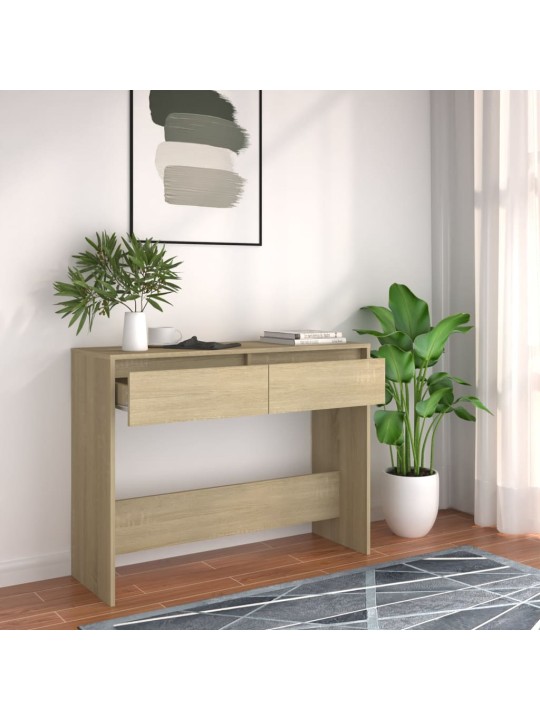 Konsoles galdiņš, ozolkoka, 100x35x76,5 cm, skaidu plāksne