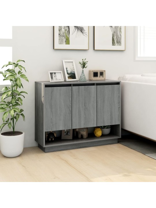 Kumode, pelēka ozolkoka, 97x31x75 cm, inženierijas koks