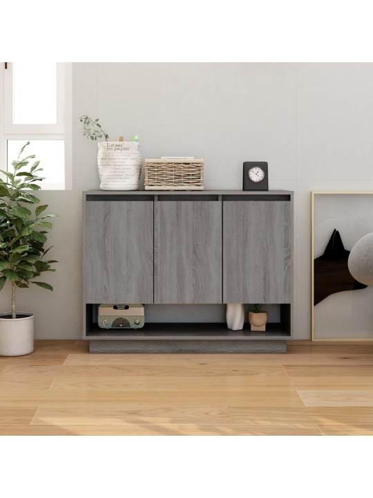Kumode, pelēka ozolkoka, 97x31x75 cm, inženierijas koks