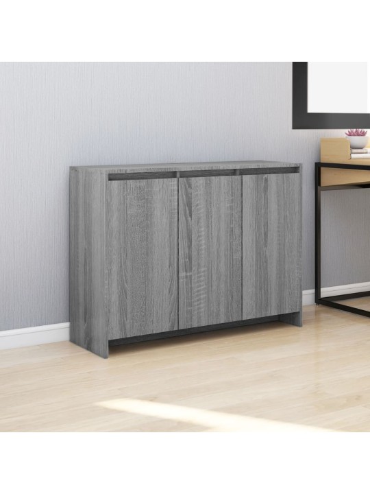 Kumode, pelēka ozolkoka krāsa, 102x33x75 cm, inženierijas koks