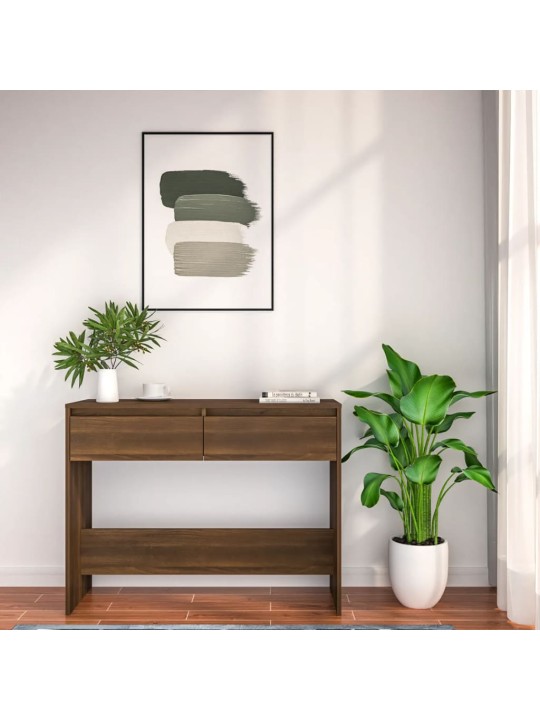 Konsoles galdiņš, ozolkoka, 100x35x76,5 cm, skaidu plāksne