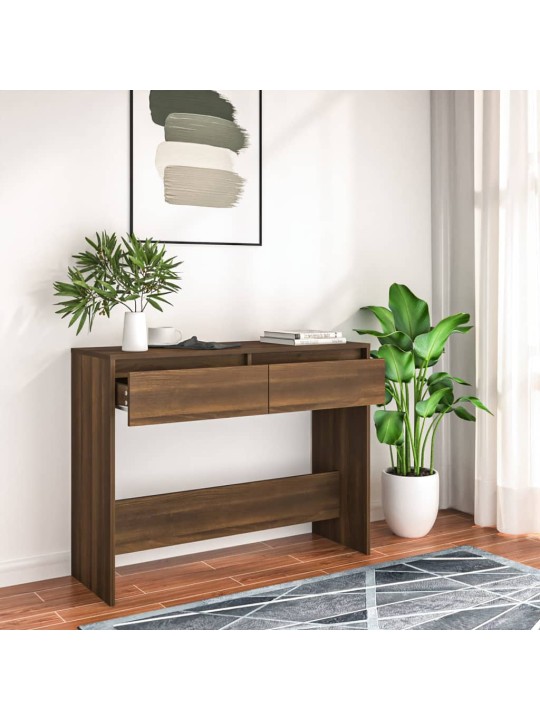 Konsoles galdiņš, ozolkoka, 100x35x76,5 cm, skaidu plāksne